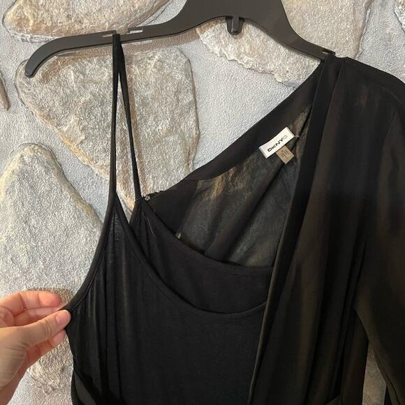 DKNYC Black Formal Long Sleeve Sheer Sequin Party Dress- Size Medium - Picture 5 of 13